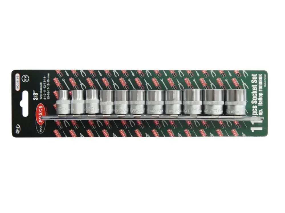 Набор головк 12-гран., 11пр., 3/8''(8, 10 -19мм, ) RockForce##Rock FORCE RF-3111-9