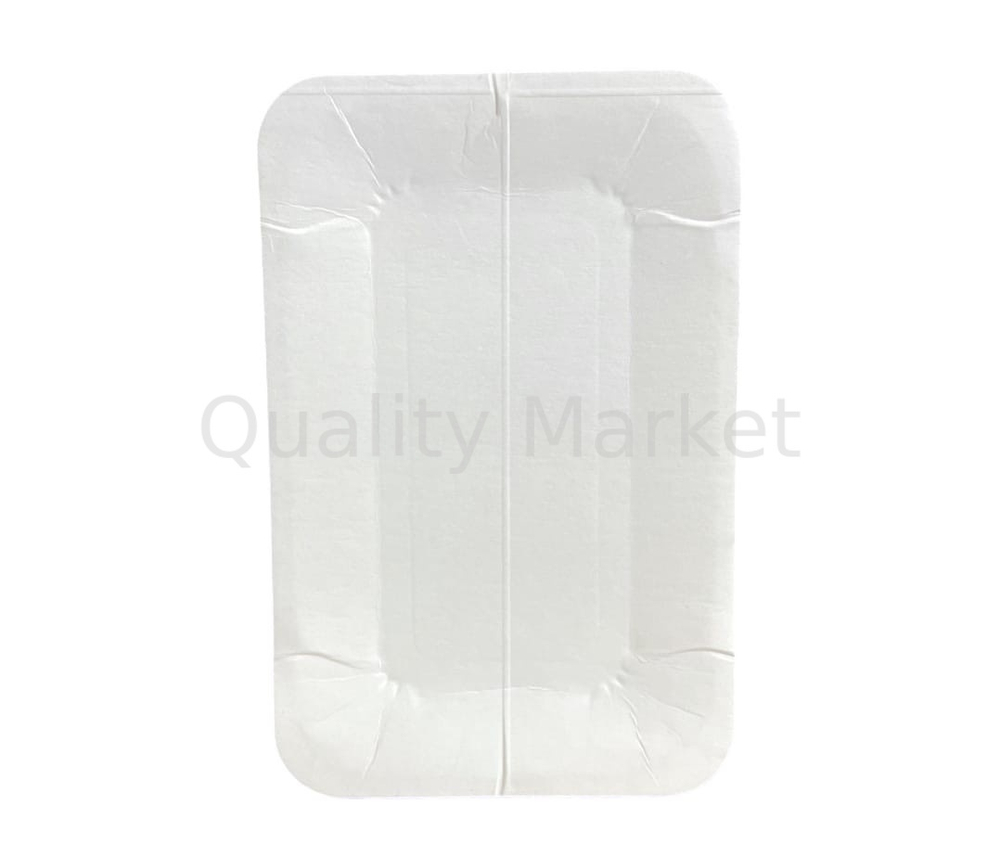 Тарелка бум 13*20 прямоуг.бел.толщ-45мм 100шт/уп