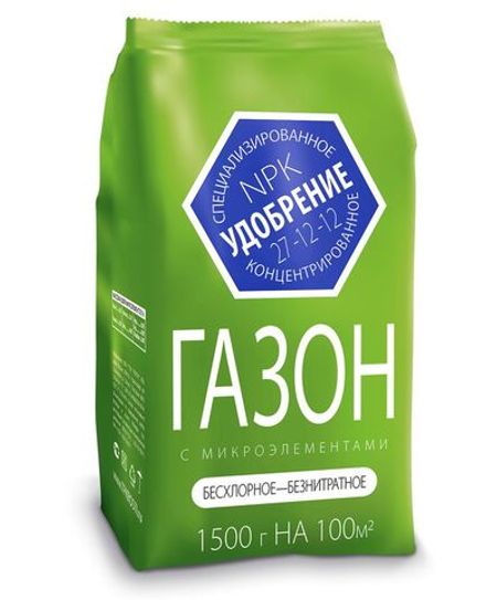 Удобрение Газонное весна-лето с микроэлементами 1,5кг (10) минеральное Агроуспех