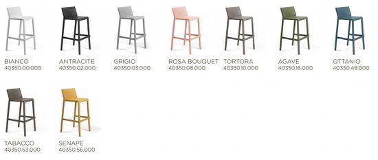 Стул пластиковый барный Trill Stool антрацит Италия