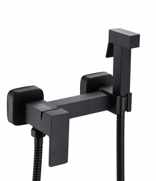 62204-C Комплект для гиг. душа (ЧЕРНЫЙ) КВАДРАТ Hansen (10/1шт)