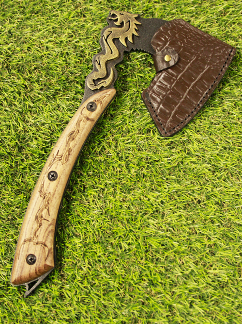 Топор "СКИФ ДРАКОН", ст45, ручка-ясень с гравировкой