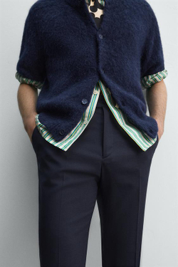 ZARA HARRY LAMBERT X DISNEY БРЮКИ КЛЕШ, МОРСКОЙ СИНИЙ