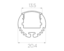 Профиль алюминиевый круглый LC-LK-D17