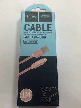 Кабель USB - Lightning (для iPhone) Hoco X2 (оплетка нейлон) Розовый