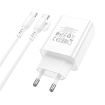 Сетевое зарядное устройство с кабелем Type-C/Type-C 1-метр 3А PD 20W BOROFONE BA21A