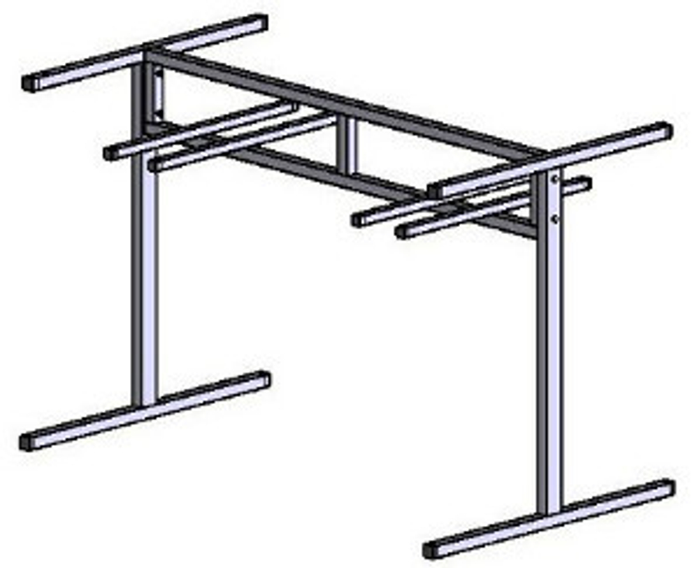 Стол для столовой 4-х местный с направляющими для подвешивания табуреток
