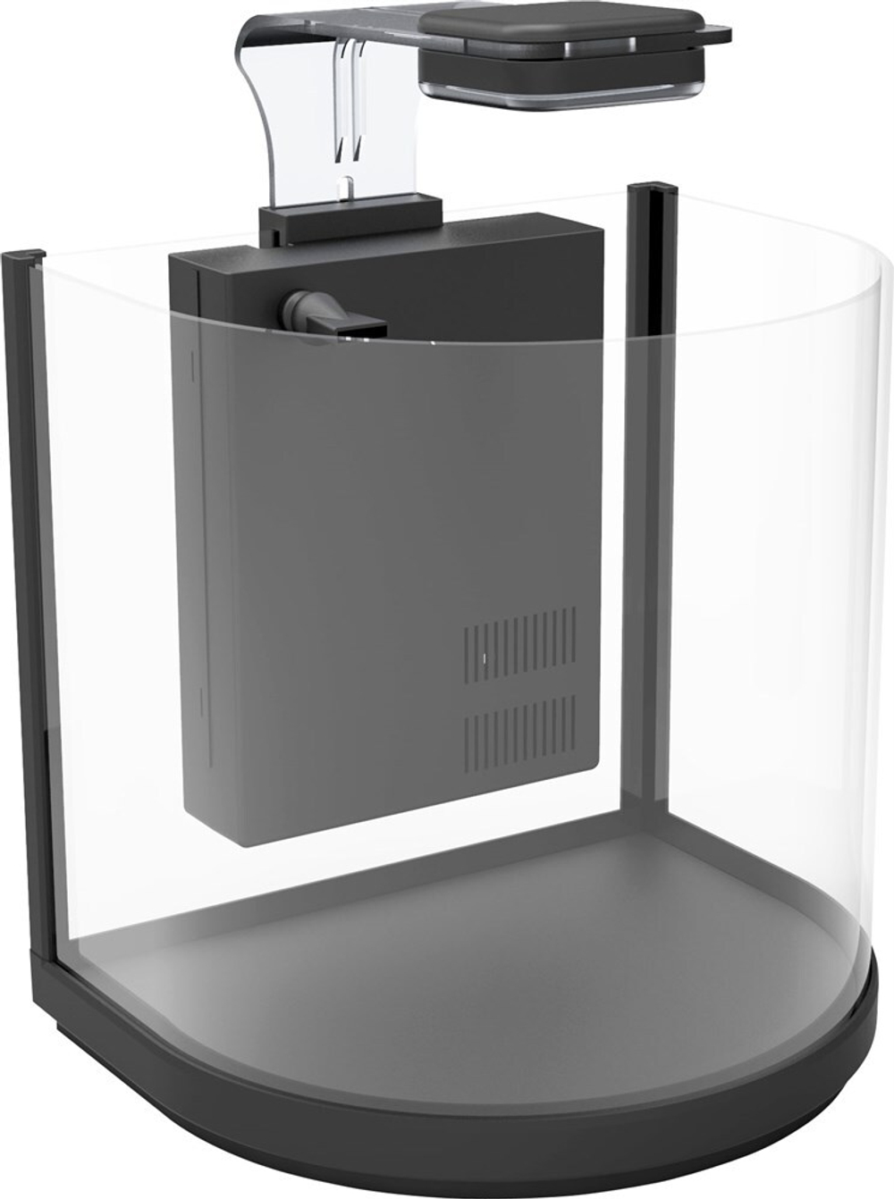 Аквариум дуговой Atman BGT-25 черный, 10 литров, 25,4х21х26см (в комплекте внутренний фильтр, LED св