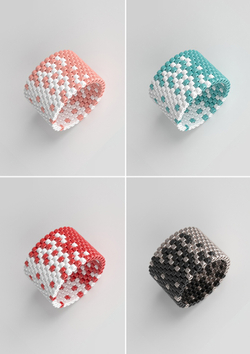 Схема кольца из бисера, узор PEYOTE, мозаичное плетение, четный счет, узор пейот из Miyuki Delica 11/0, файл PDF, RING_9