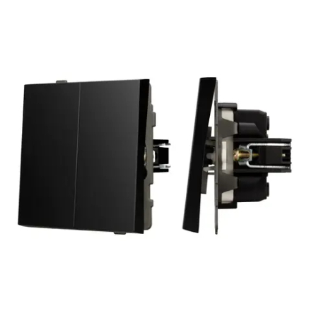 Механизм выключателя двухклавишный проходной SWT-TENDO-MKP2-PL-BK (230V, 10A) (Arlight, -) 054067