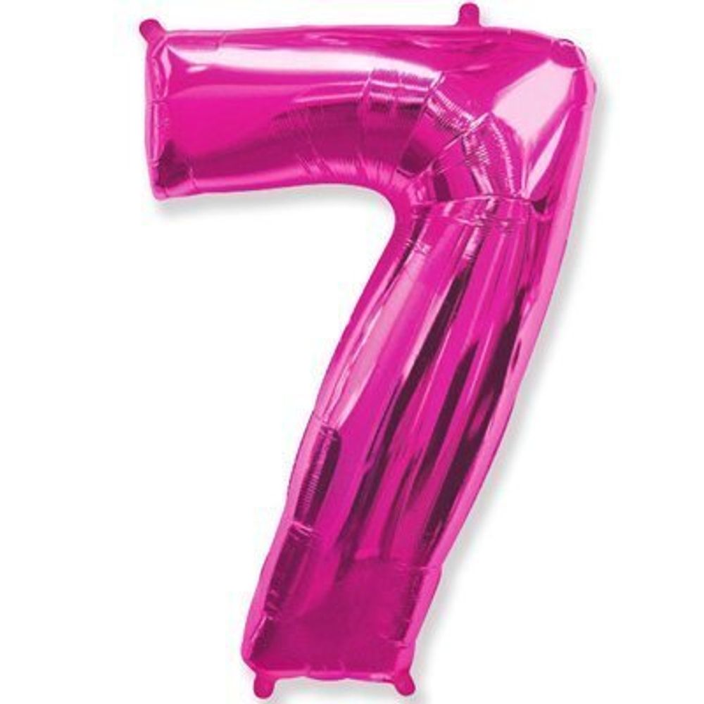 Шар фольгированный ЦИФРА &quot;7&quot; 40&quot; Fuchsia с гелием