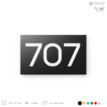 Номер на дверь 707, табличка на дверь для офиса, квартиры, кабинета, аудитории, склада, черная 120х70 мм, Айдентика Технолоджи