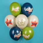 Шар (12''/30 см) 23 Февраля, Настоящему Герою, Ассорти, пастель, 2 ст, 25 шт.