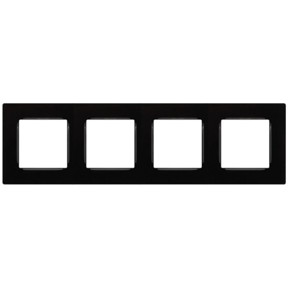 Рамка для розеток и выключателей ЭРА Серия 12 12-5204-06 на 4 поста, Классик, чёрный
