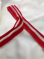 Подвяз трикотажный красный с прозрачной полоской 0,5 м, ширина 2,5-3 см
