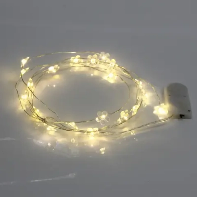 Гирлянда для дома «Цветочек» на батарейках 2,0 м 20 ламп LED, 1 реж., IP-20, Теплый белый