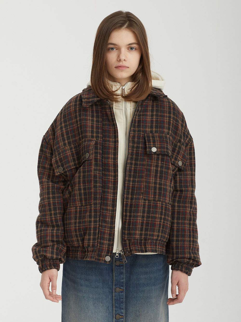 Женский Бомбер Ava Plaid