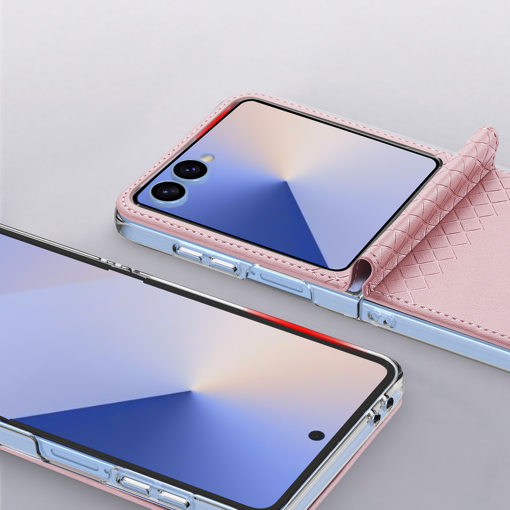 Чехол розового цвета из искусственной кожи от Dux Ducis для Samsung Galaxy Flip 7, серия Bril Series Case