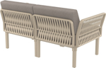 Диван пластиковый двухместный с подушками Siesta Contract Portofino Lounge, бежевый, светло-коричневый