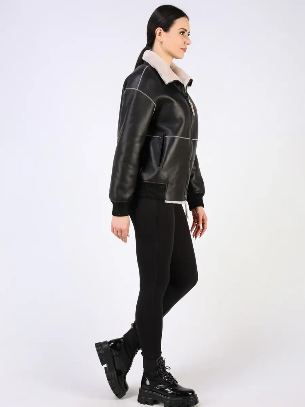 Дубленка зимняя натуральная шуба двусторонняя