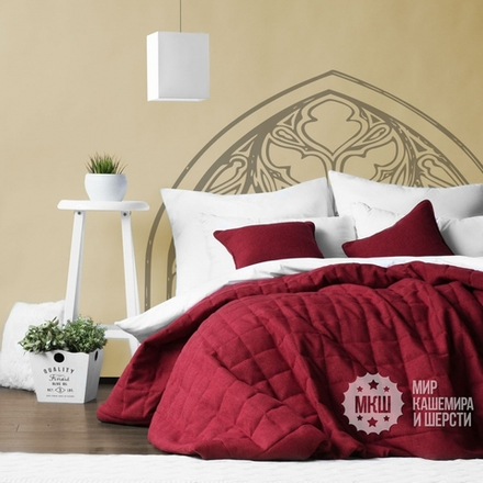 Покрывало на кровать под лен ДЖЕРРИИ (арт. BL02-274-11) - винное