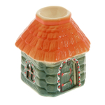 Аромалампа Дом-Изба оранжевая крыша керамика 12 см