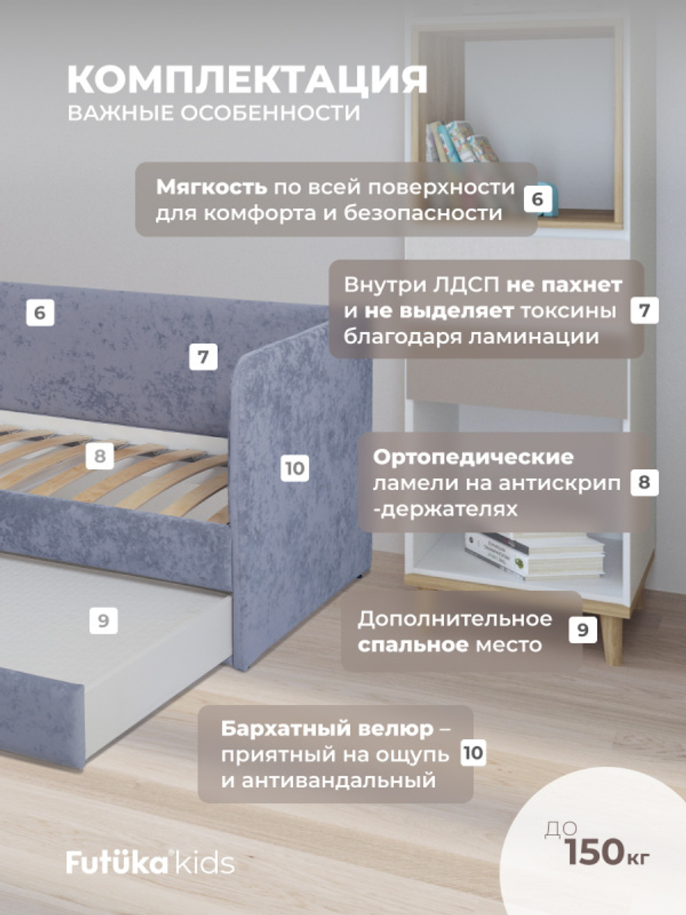 Диван - кровать Lilo 160х80 см ткань Nebby