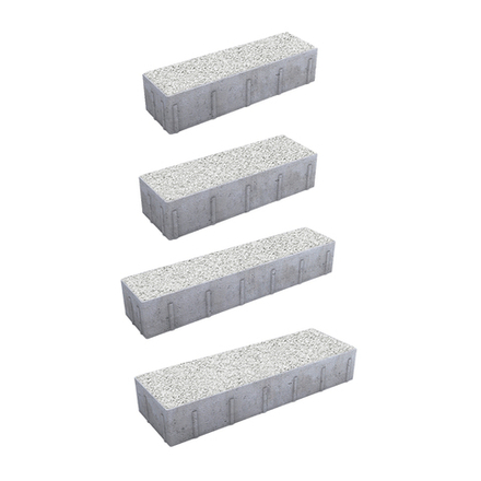 Тротуарная плитка ПАРКЕТ - Гранит Белый, комплект из 4 видов плит