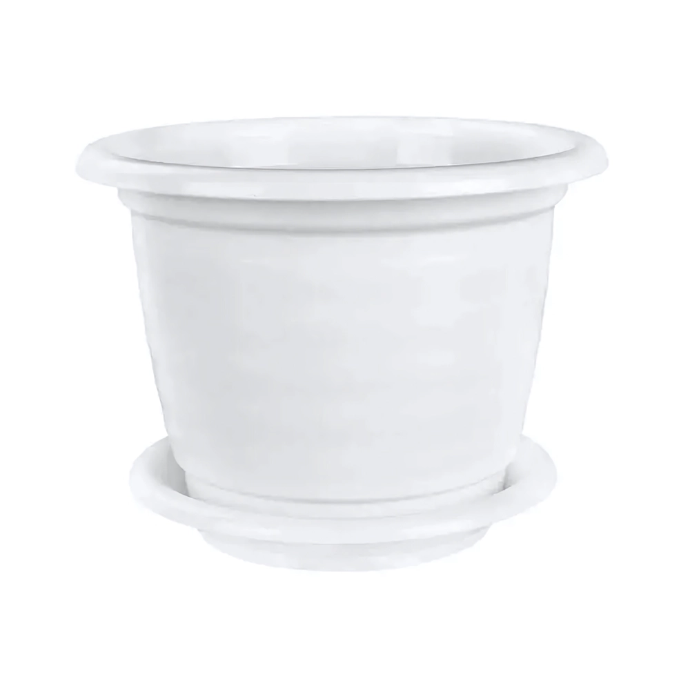 Горшок цветочный Виола 5л с поддоном белый