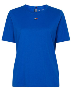 Женская теннисная футболка Tommy Hilfiger Regular Tape Tee - небесный