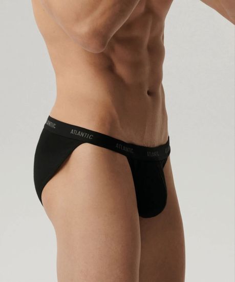 Мужские трусы (3шт) слипы танга Atlantic 3BMP-1582, черный