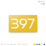 Номер на дверь 397, табличка на дверь для офиса, квартиры, кабинета, аудитории, склада, желтая 120х70 мм, Айдентика Технолоджи