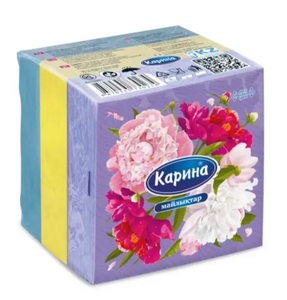 Салфетки Карина пион цветные 100 шт