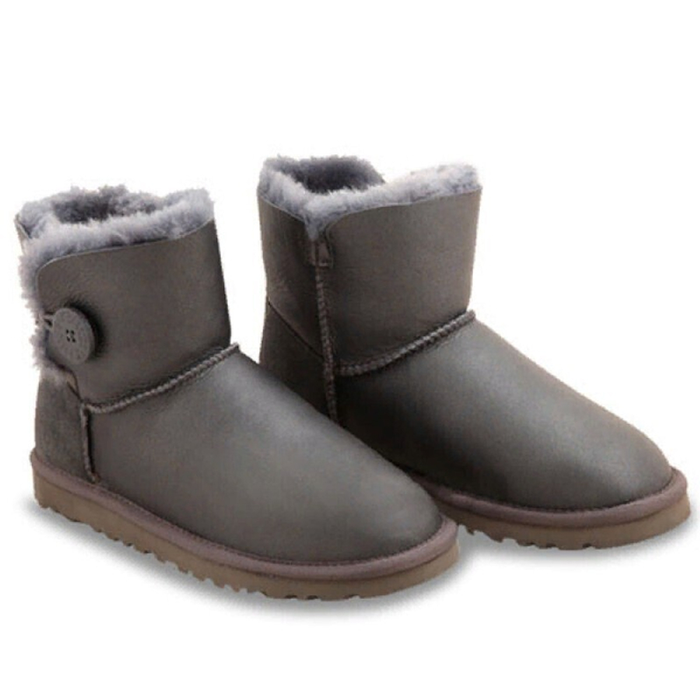 Угги Mini Bailey Button Metallic Grey