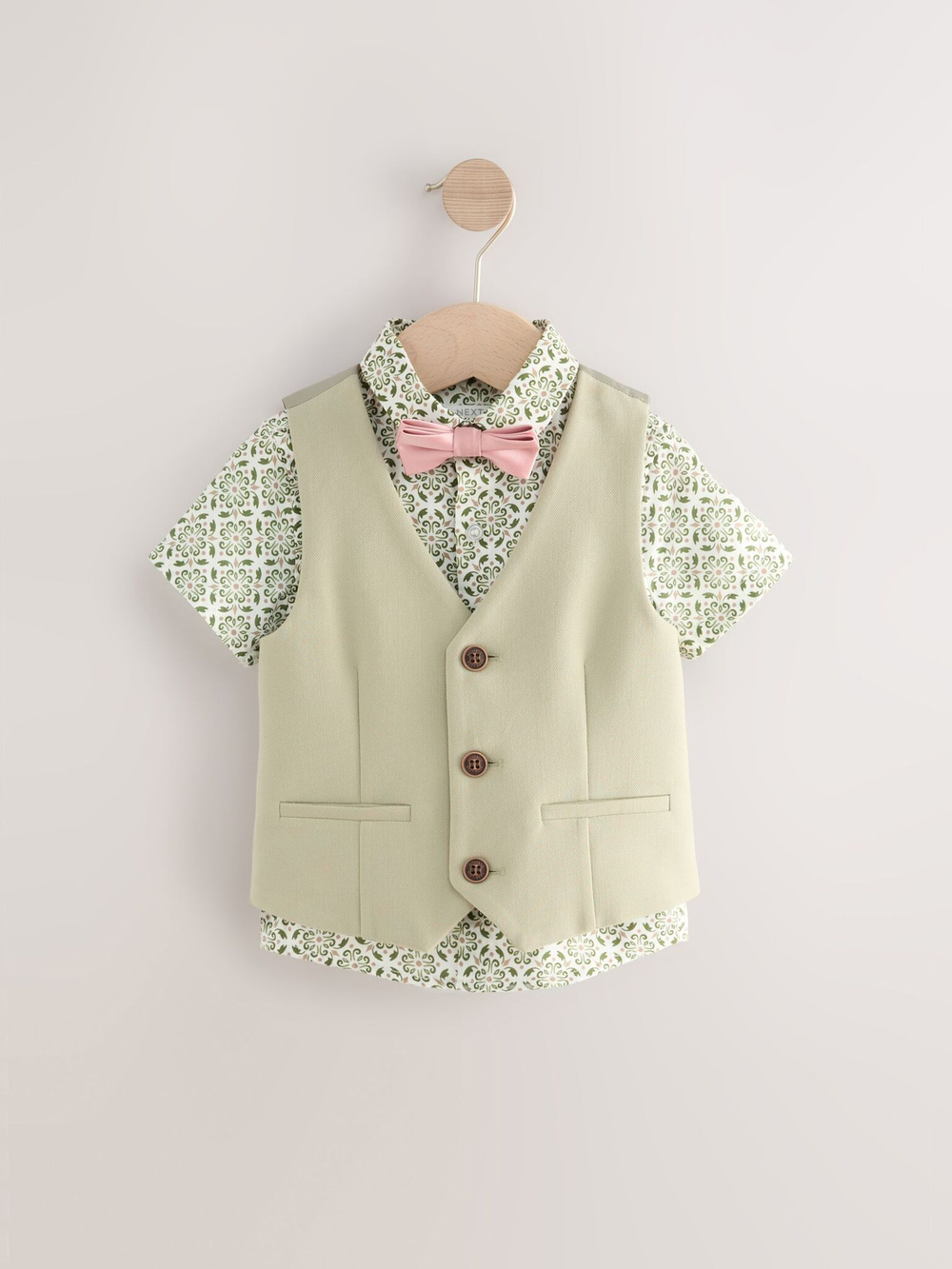 Комплект из трех предметов для мальчика Next AG8-622, Хаки, Розовый