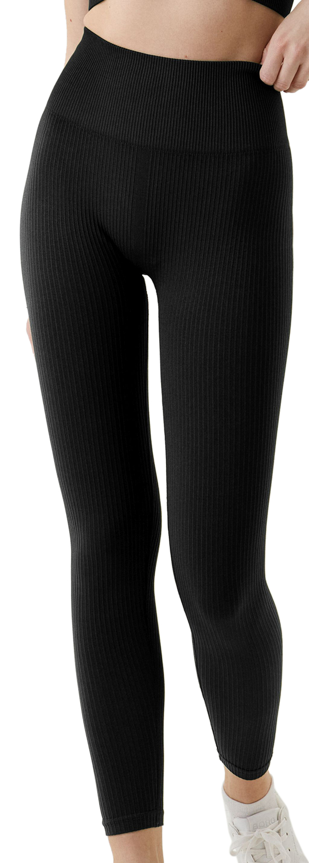 Leginsy Björn Borg Sthlm Seamless Rib Tights - черный