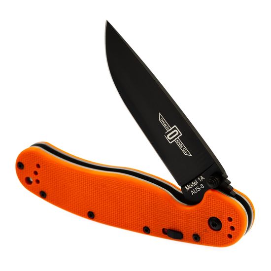 Складной нож -полу автомат Ontario RAT 1 Folder ONT/8871OR c клинком из стали AUS-8A, рукоять G10