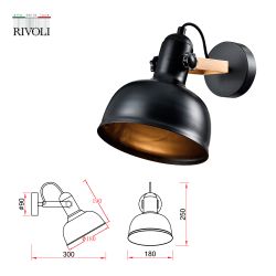 Бра светильник Rivoli Nathalie 4121-401 настенный 1 х Е27 40 Вт лофт - кантри | Лофт-Кантри