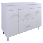 Тумба под раковину, 2 ящика 2 двери, 600, коллекция (Адель, Cersanit Como, Белый древесный, Белый древесный)