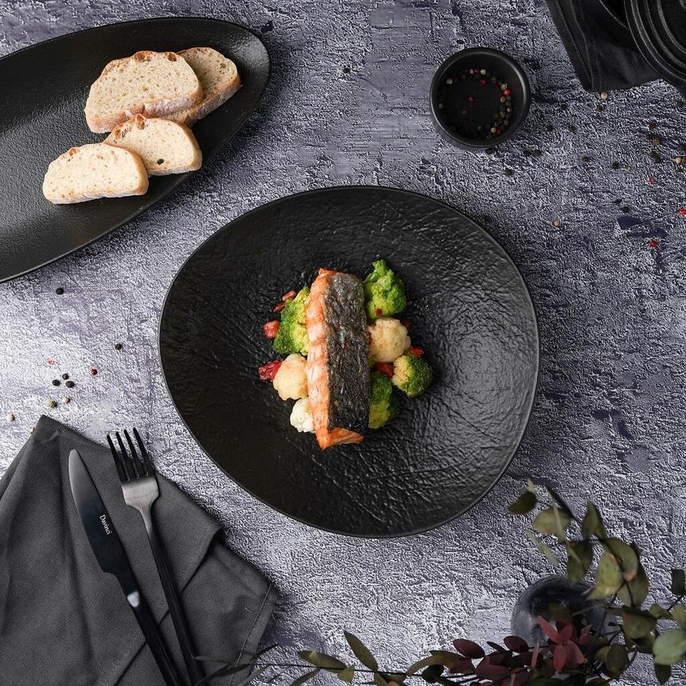 Салатник 800 мл 25,5*23 см h5 см Wave Up Black Raw Stellar P.L. Proff Cuisine [1]