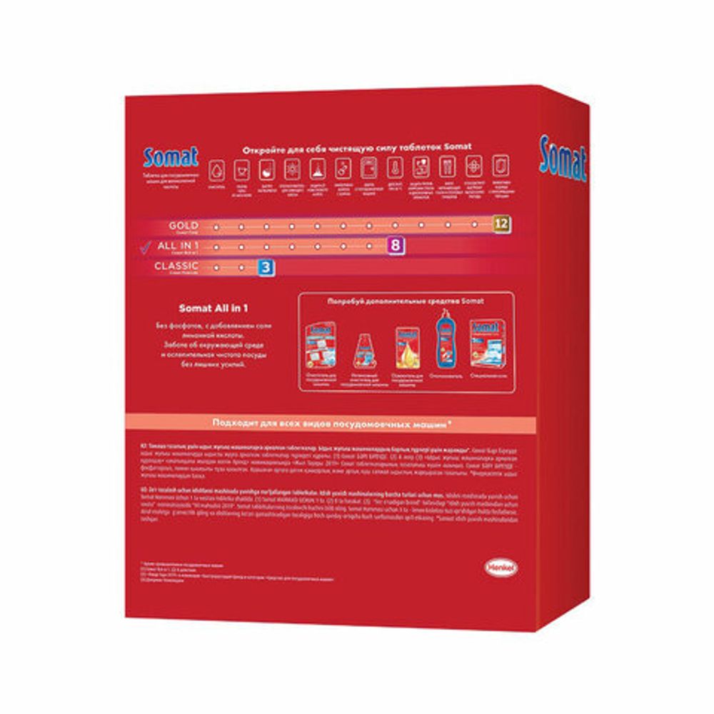 Таблетки для посудомоечных машин 65 шт. SOMAT "All-in-1", 2489254