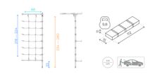 ROMANA Доп24 Комплект пристенный.Стойка дополнительная с рукоходом (сиреневый/голубой)