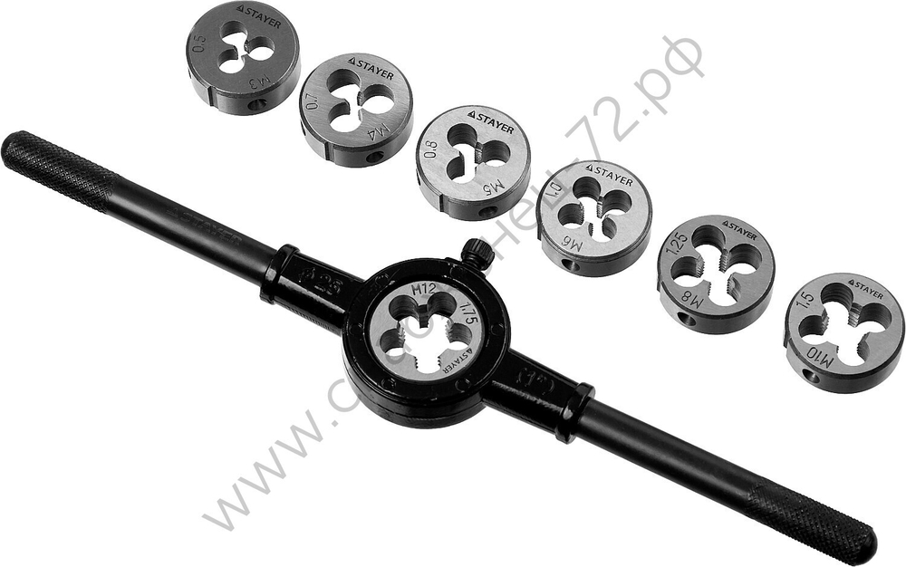 STAYER MaxCut 8 предметов, инструментальная сталь, Набор плашек (28015-H8)