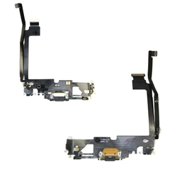 Шлейф для Apple iPhone 12 Pro Max на системный разъем/микрофон Черный - Премиум