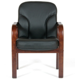 Кресло для конференций CHAIRMAN 658, натуральная кожа/экокожа, черный