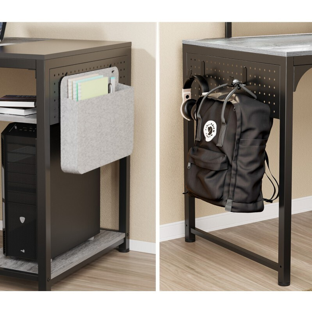 Стол письменный (для компьютера) EUREKA ZX-SS140B-OGB с шириной 140 см, Oak Grey (ZX-SS140B-OGB)