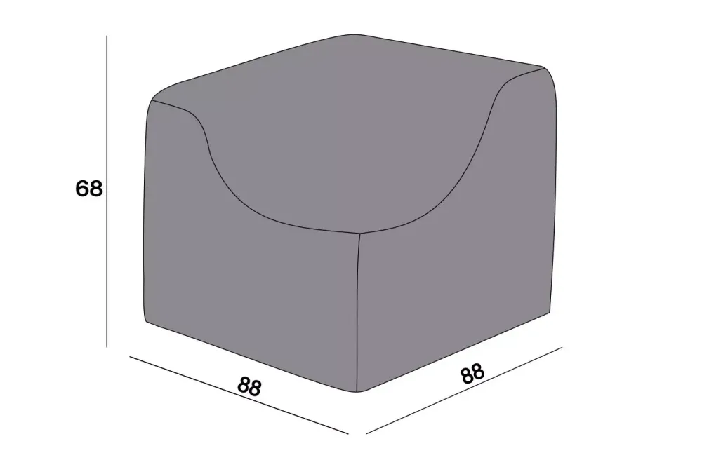 Защитный чехол на модуль Лунго угловой 86×86×65 см, цвет темно-серый