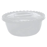 Миска круглая 5л. с крышкой белый ротанг 0,13,295х0,295м