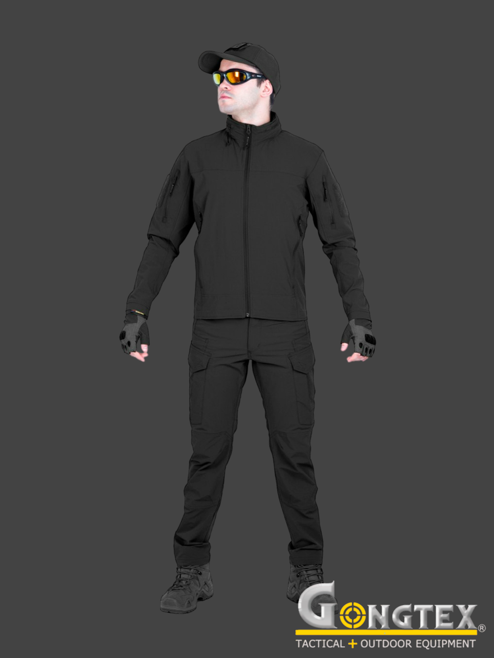 Костюм SoftShell Gongtex Outdoor Tactical Suit (без флиса). Чёрный