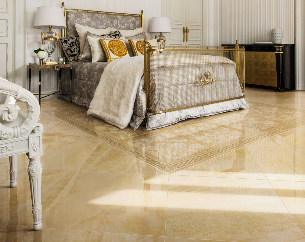 Декор Versace 240073 MARBLE CASSETTONE FOGLIA NERO RETTIFICATO LAPPATO 58,5x58,5